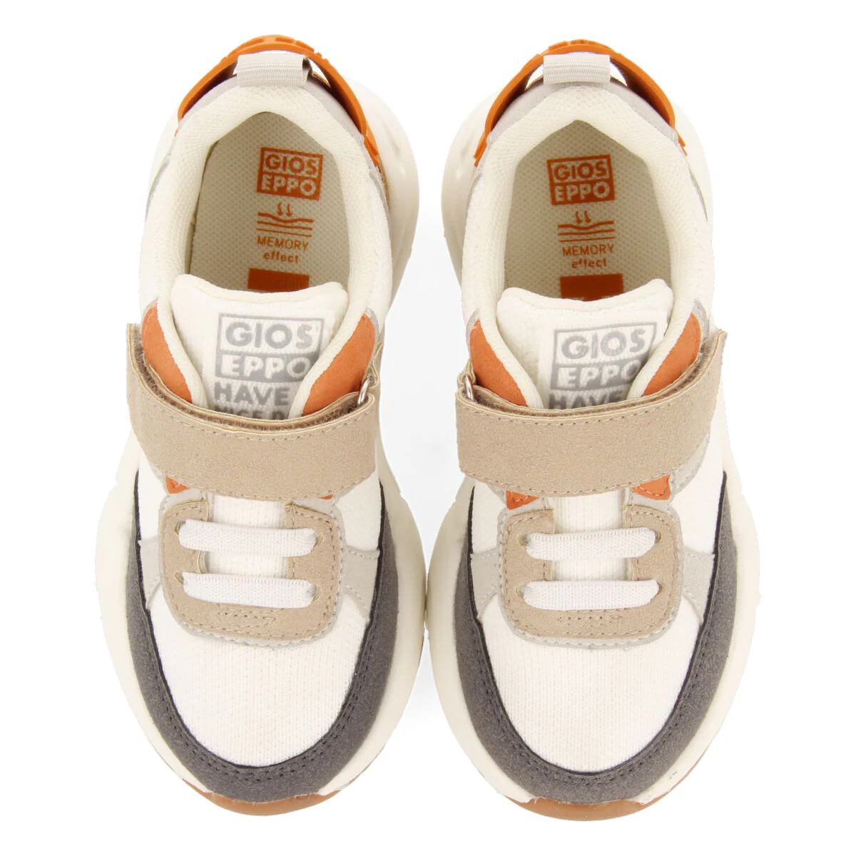 Ouanne boys off white sneakers with light and flexible chunky soles - Image 3