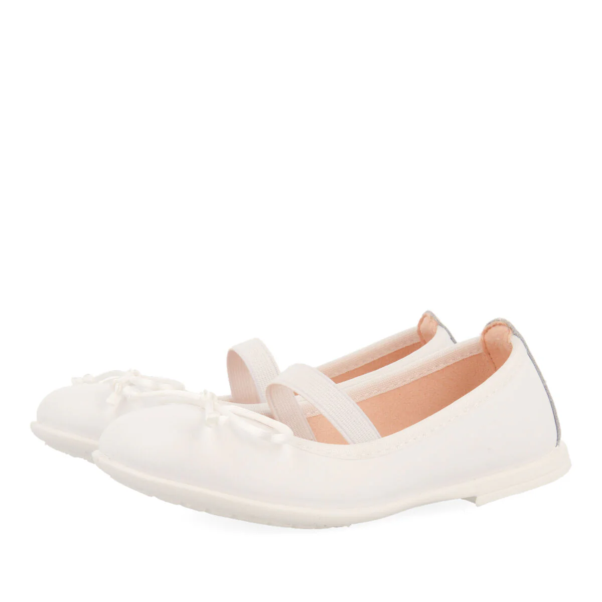 Pagadian girls white leather ballet flats - Image 2