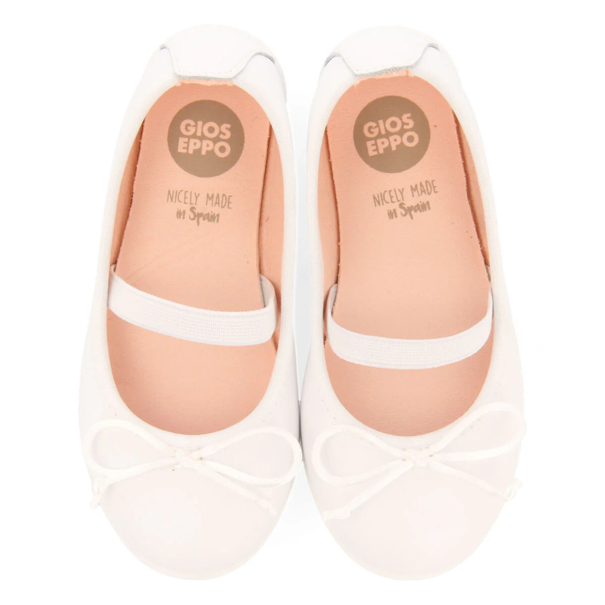 Pagadian girls white leather ballet flats - Image 3