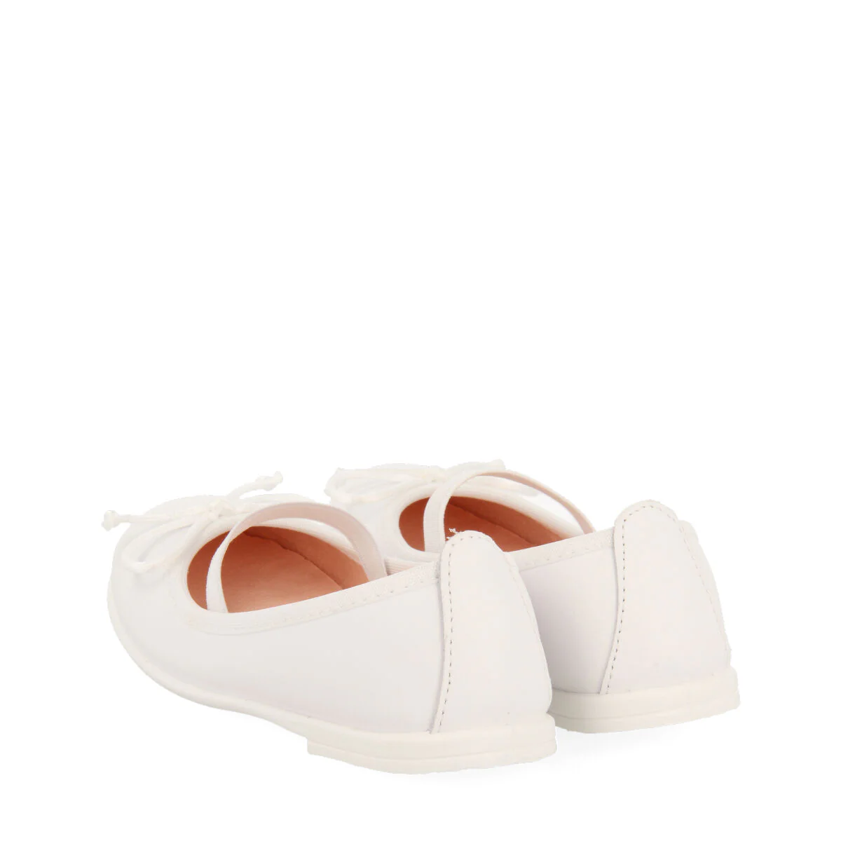 Pagadian girls white leather ballet flats - Image 4