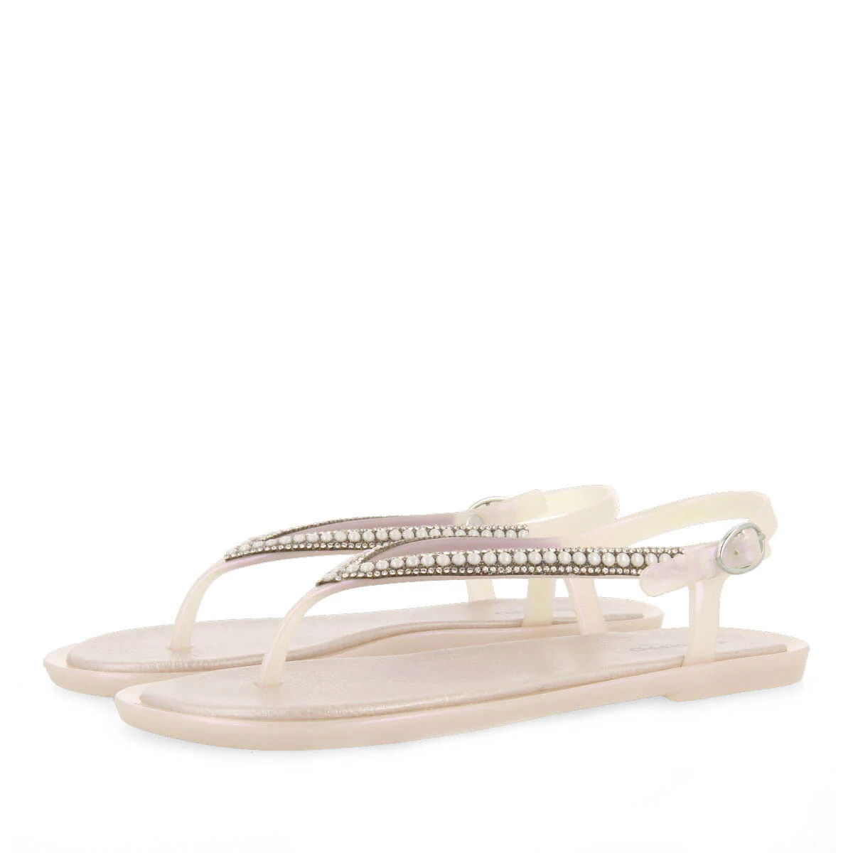 Palembang women's off-white sandals with mini crystals - Image 2