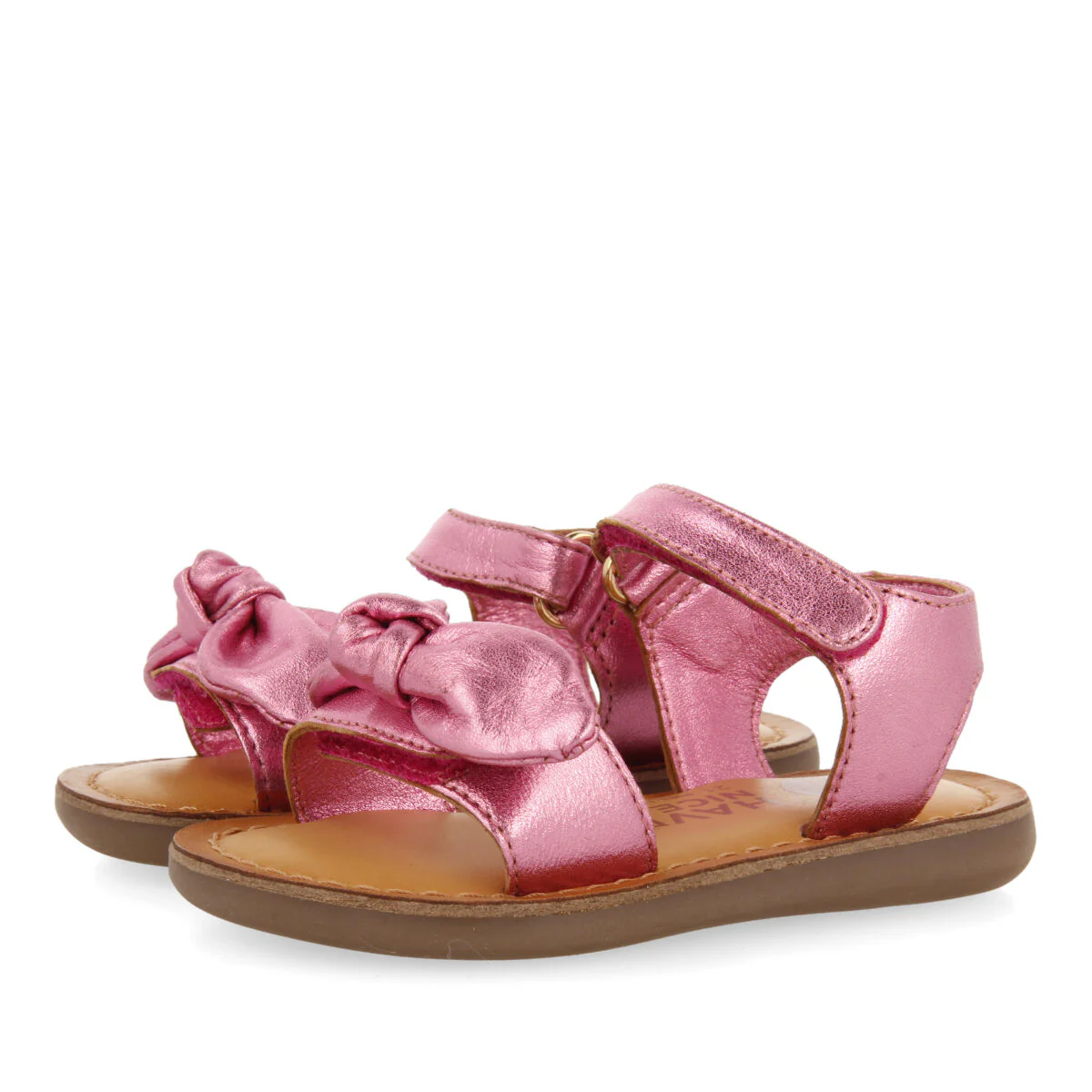 Panay girls metallic fuchsia leather sandals - Image 2