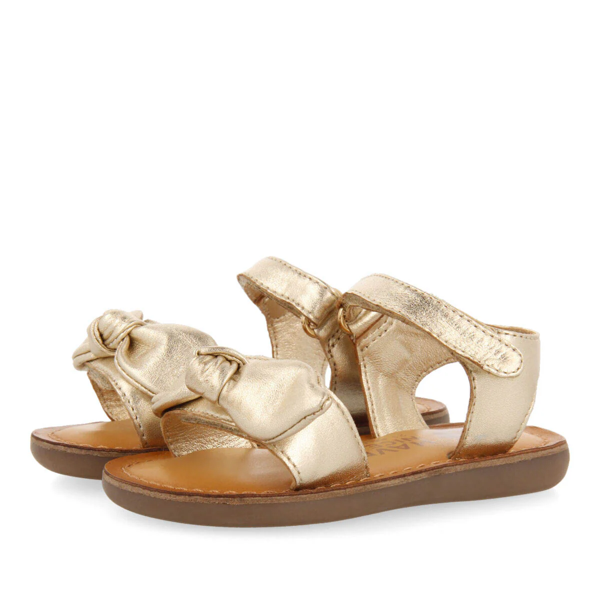 Panay girls metallic gold leather sandals - Image 2