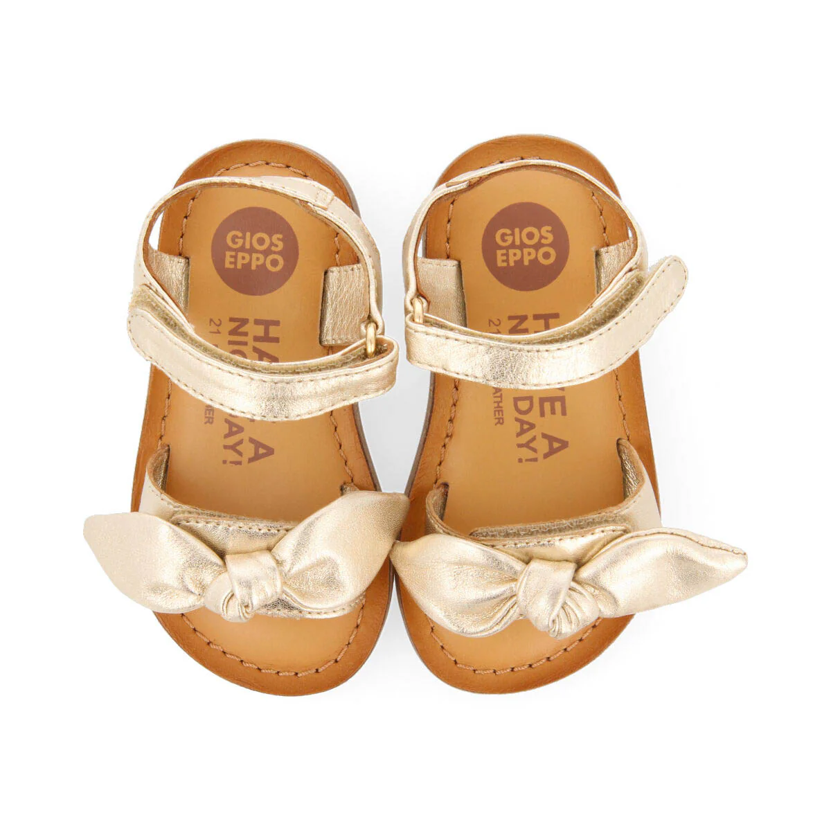 Panay girls metallic gold leather sandals - Image 4