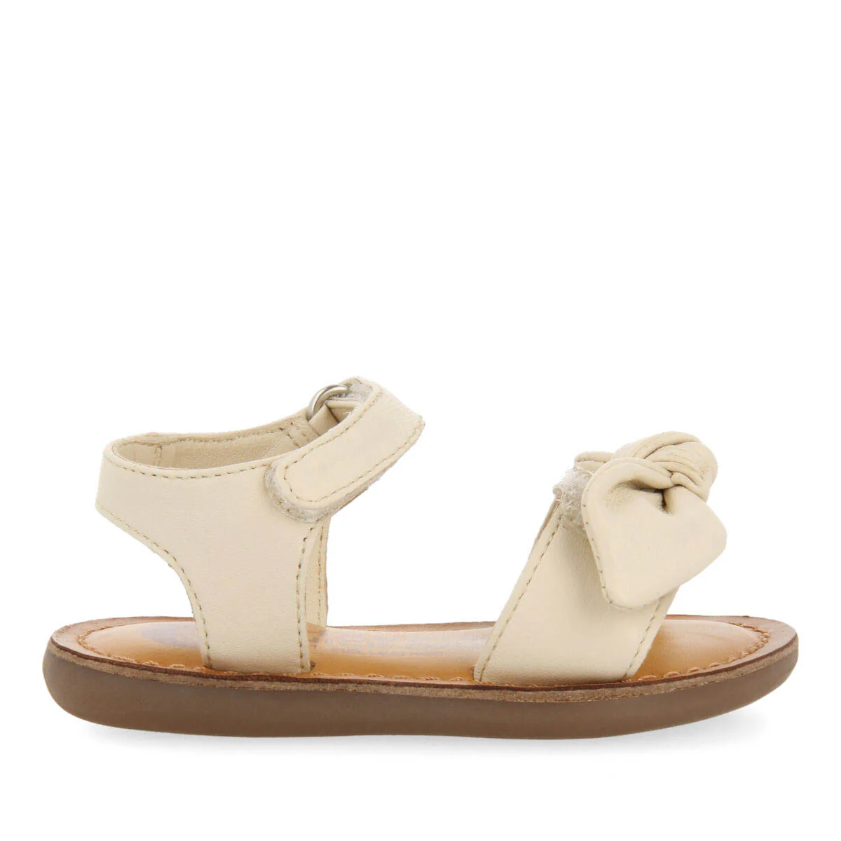 Panay girls metallic off white leather sandals