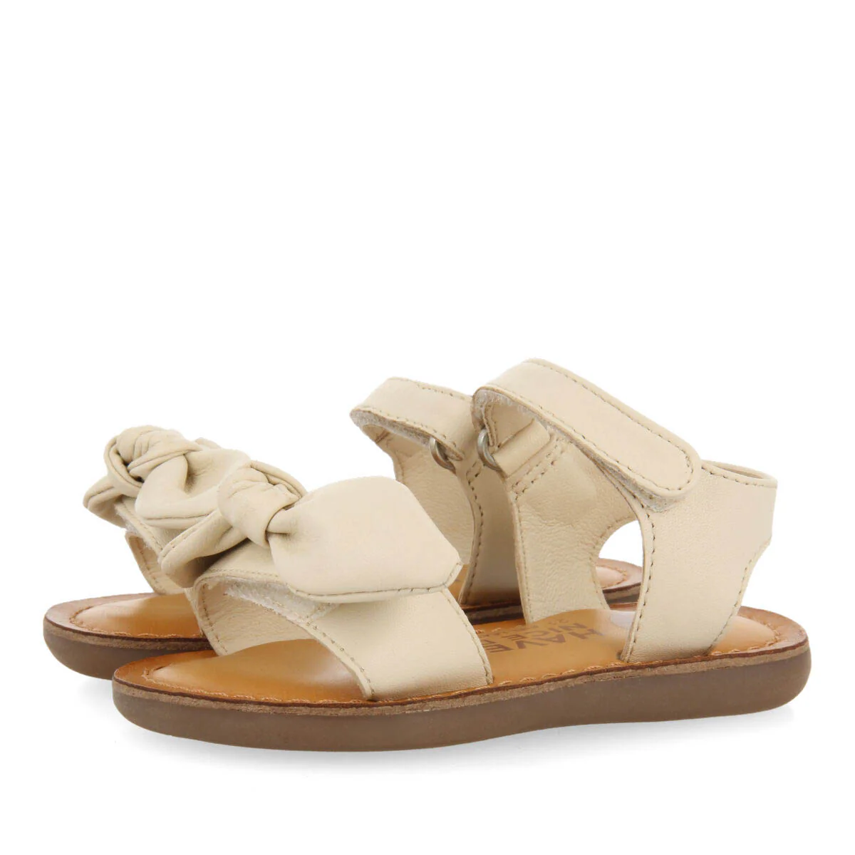 Panay girls metallic off white leather sandals - Image 2