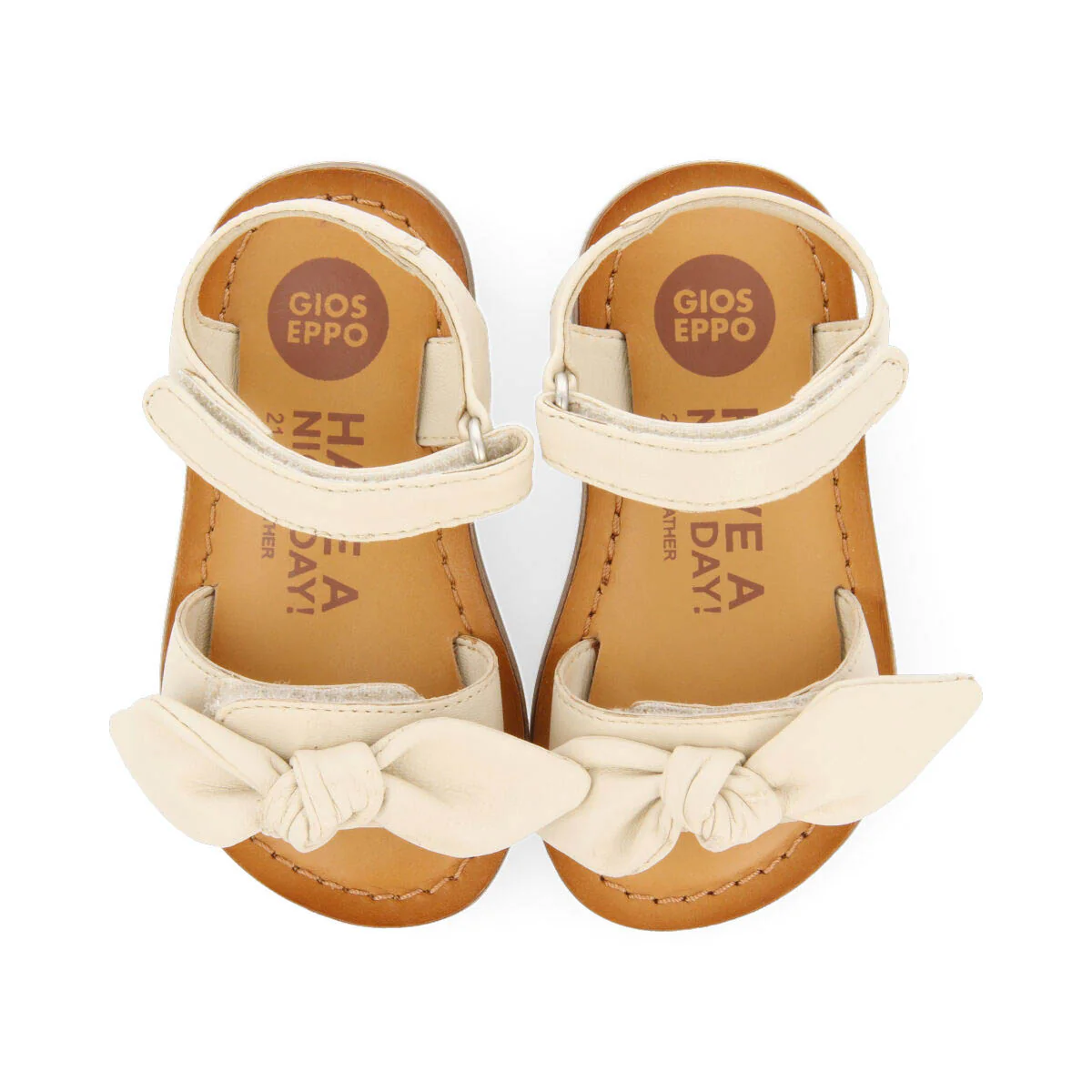 Panay girls metallic off white leather sandals - Image 4