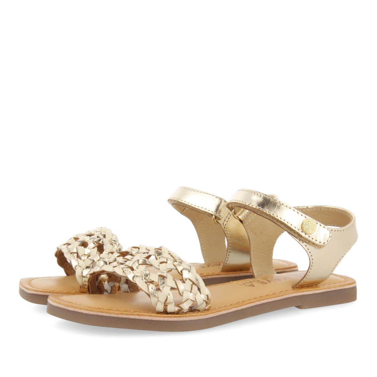 Pasig girls goldlaited leather sandals - Image 2