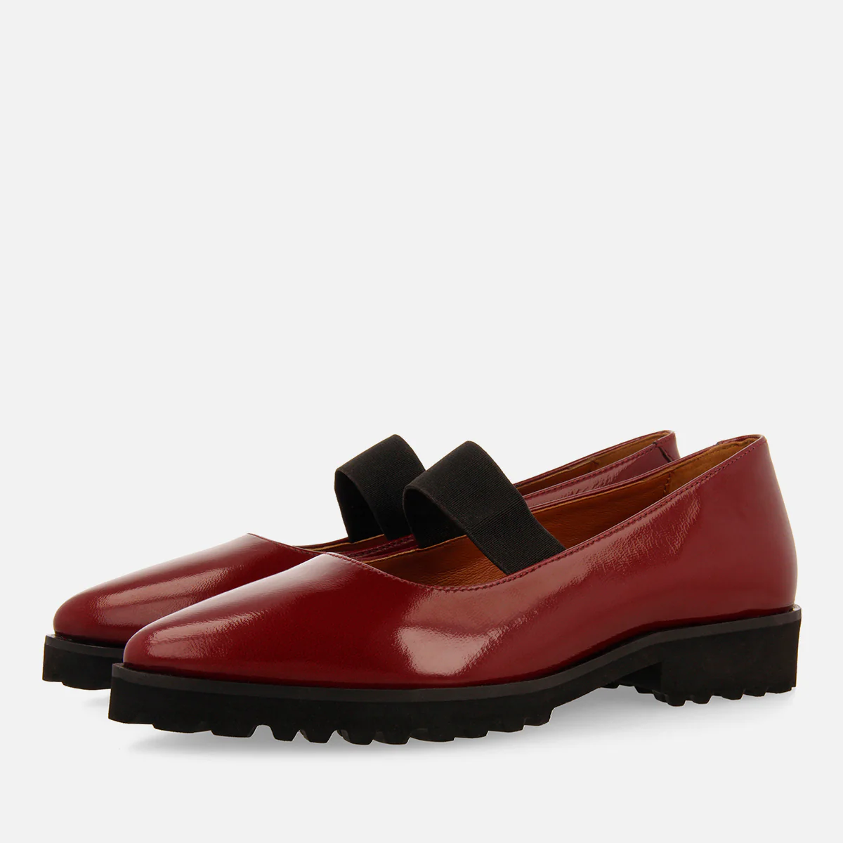 PATENT LEATHER EFFECT BALLET FLATS WITH TRACK SOLE DOBSINA - Image 4