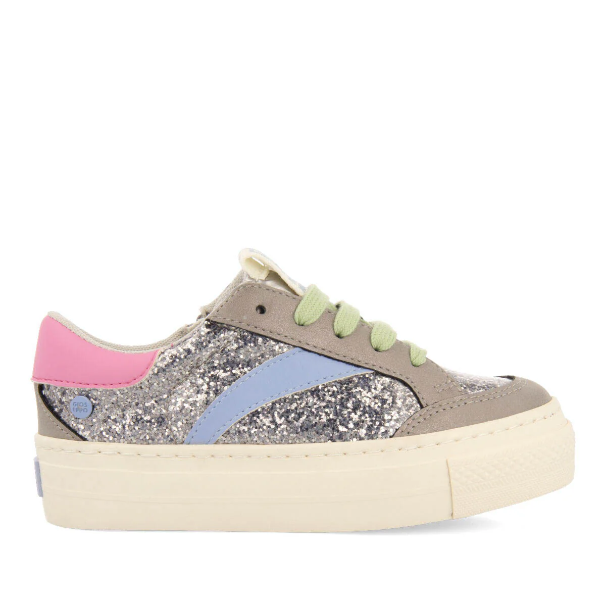 Pettvika children's dark silver sneakers with details