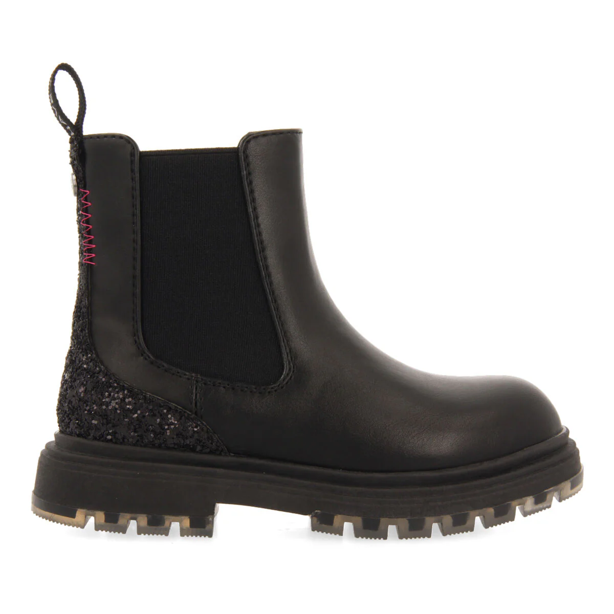 Pians children's glittery black chelsea boots