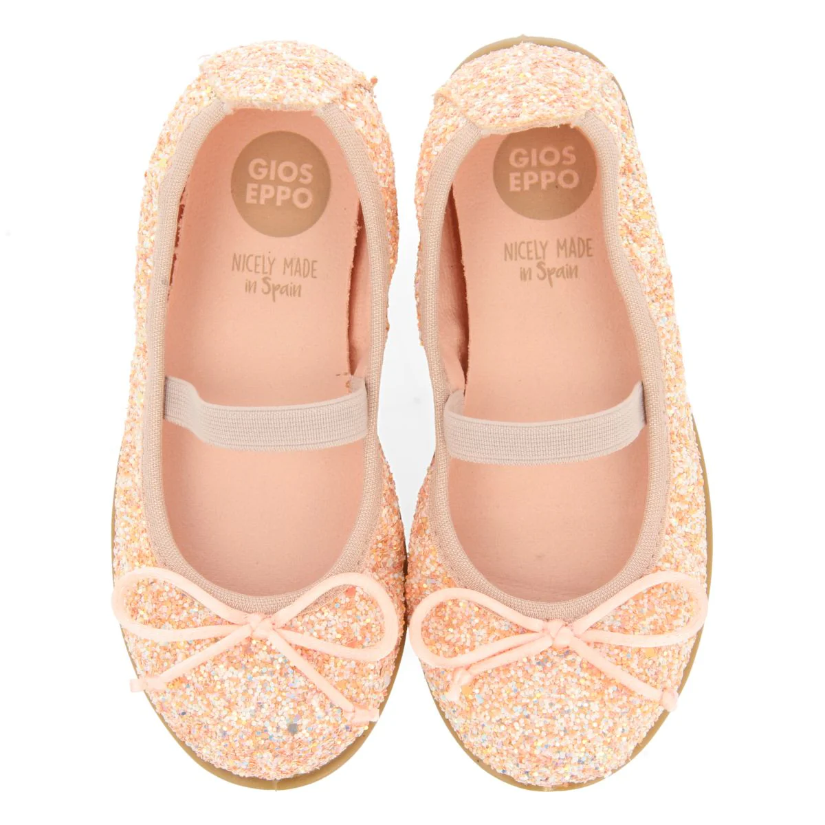 PINK GLITTER BALLET FLATS WITH ELASTIC STRAP FOR GIRL AND BOY MOLALLA - Image 4