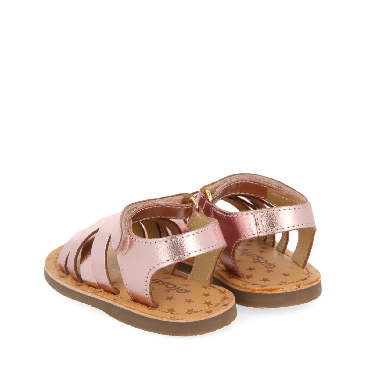 PINK LEATHER ROMAN STYLE SANDALS FOR BABY FLEURY - Image 3