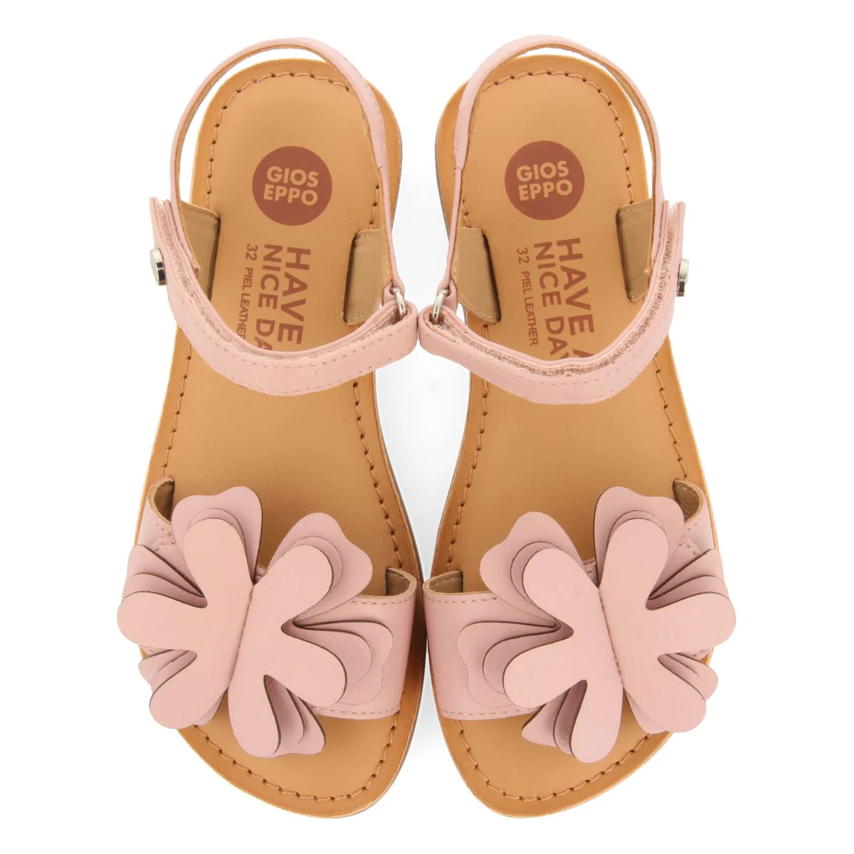 PINK LEATHER SANDALS WITH FLOWER EMBELLISHMENT FOR GIRL AND BOY CRES - Image 4