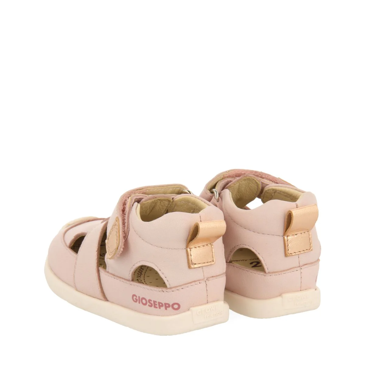 PINK LEATHER SANDALS WITH METALLIC ACCENTS FOR BABY CERRIK - Image 3