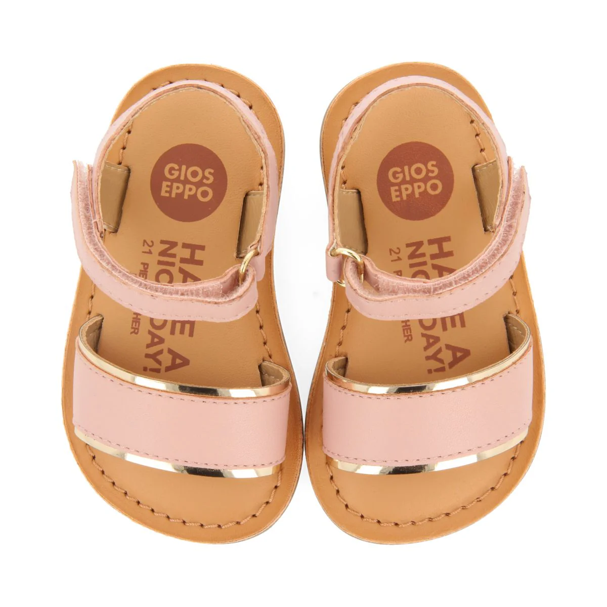 PINK LEATHER SANDALS WITH METALLIC DETAILS FOR BABY ALIKO - Image 4