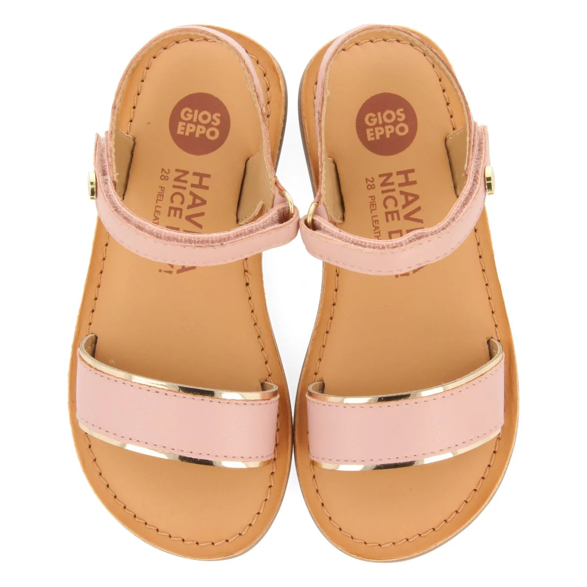 PINK LEATHER SANDALS WITH METALLIC DETAILS FOR GIRL AND BOY KAVAJE - Image 2