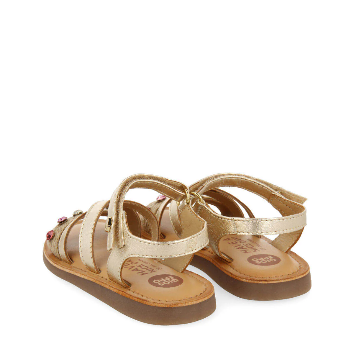 Pirauba girls sandals with jute and multicoloured crystals - Image 4