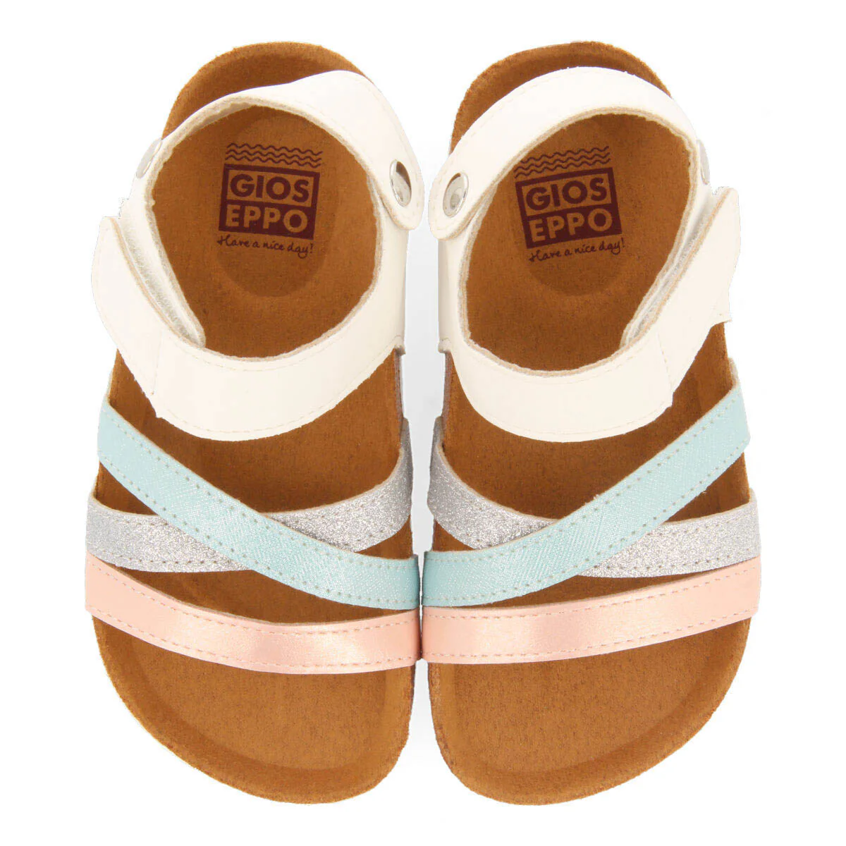 Piuma girls multicoloured footbed sandals with colourful straps - Image 3