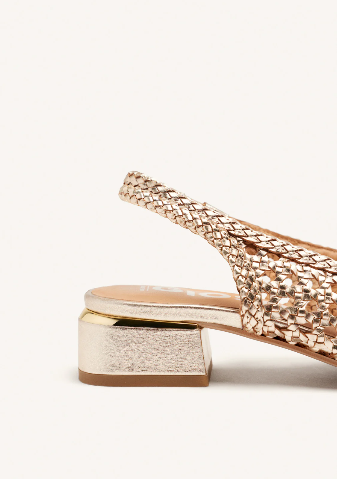 PLATINUM BRAIDED LEATHER BALLET FLATS PISKOVE - Image 4