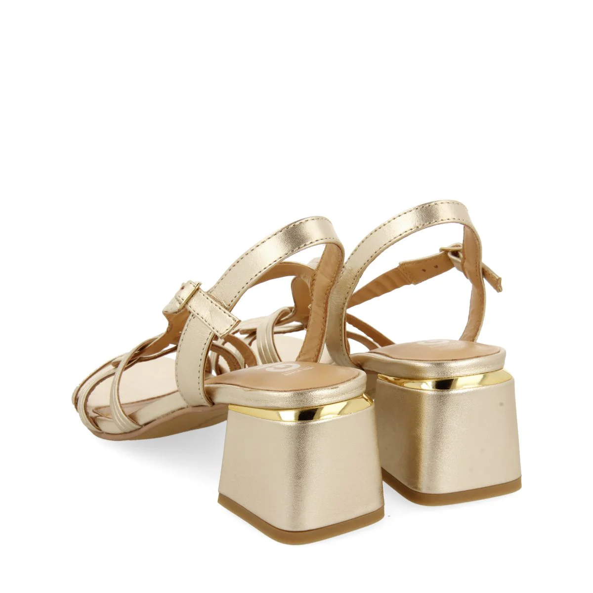 PLATINUM COLORED HEEL SANDALS WITH BRAIDED STRAPS FOR WOMEN BULQIZE - Image 4