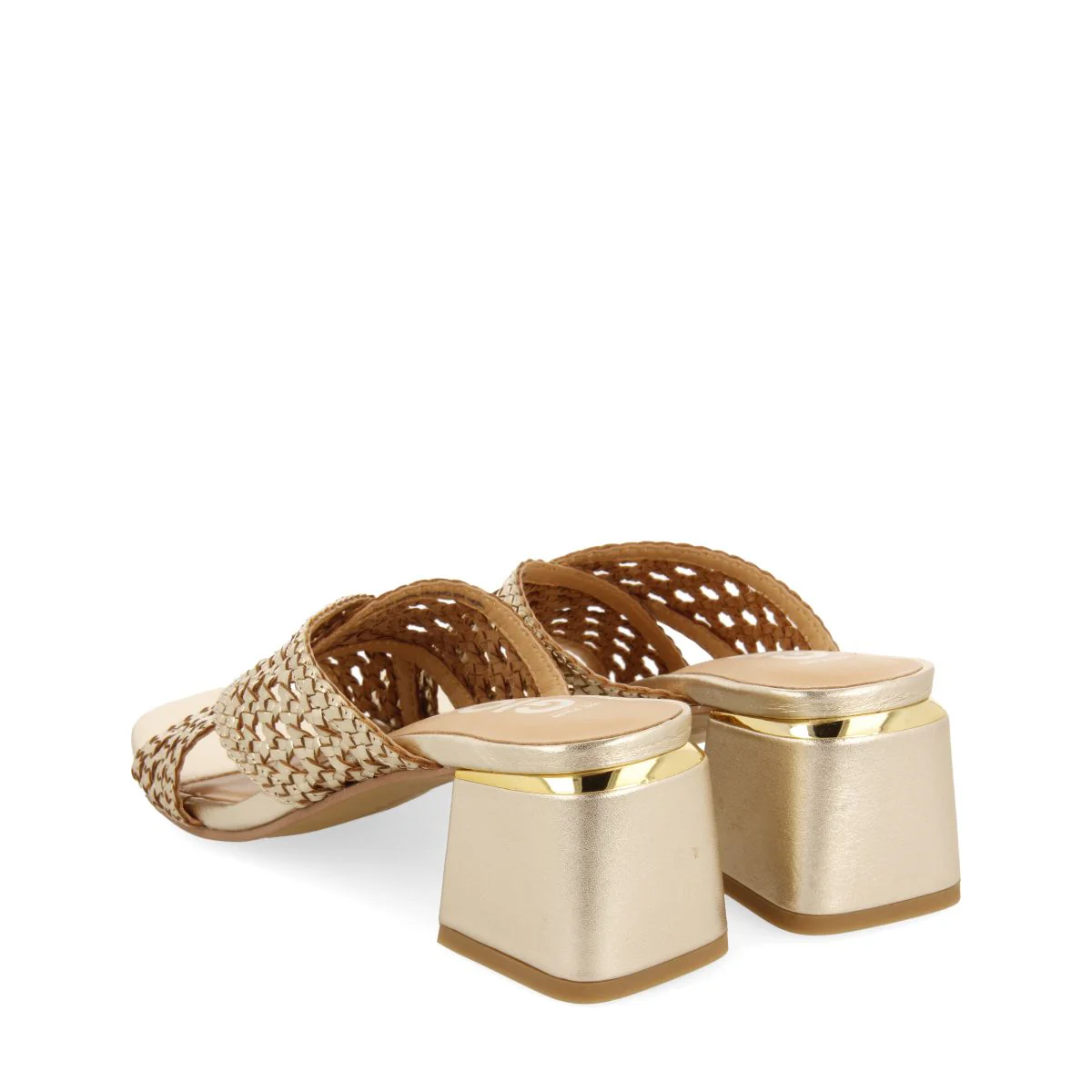 PLATINUM COLORED UNHEELED SANDALS WITH BRAIDED DETAILS FOR WOMEN CLARCONA - Image 4