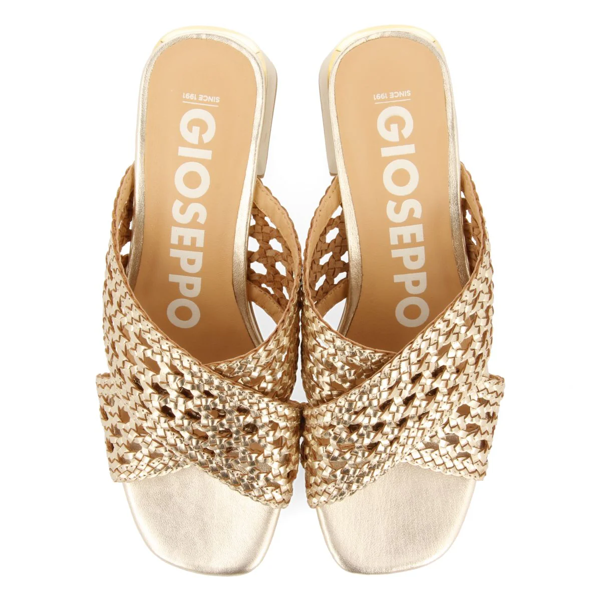 PLATINUM COLORED UNHEELED SANDALS WITH BRAIDED DETAILS FOR WOMEN CLARCONA - Image 5