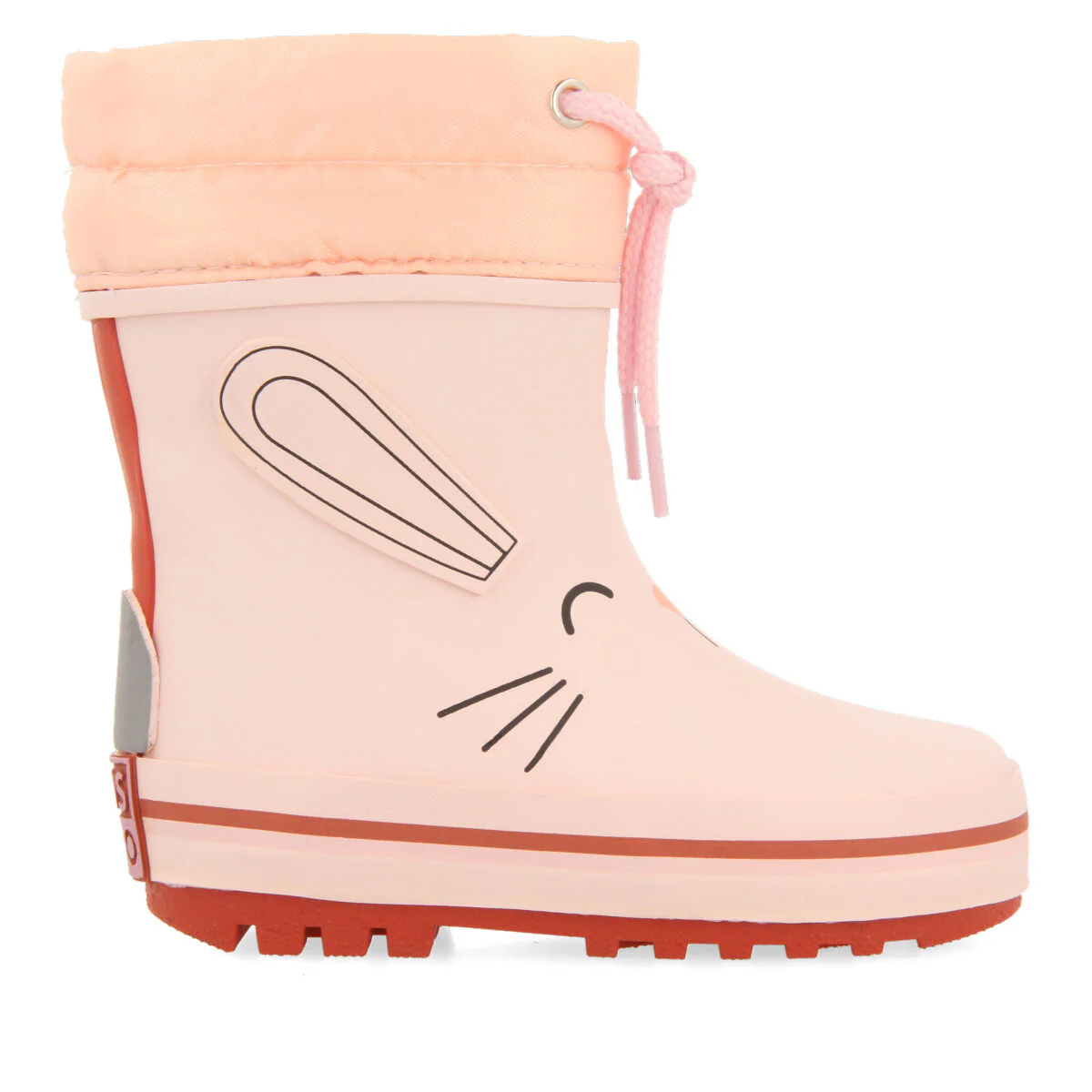Plean babies' pink welly boots with a bunny face