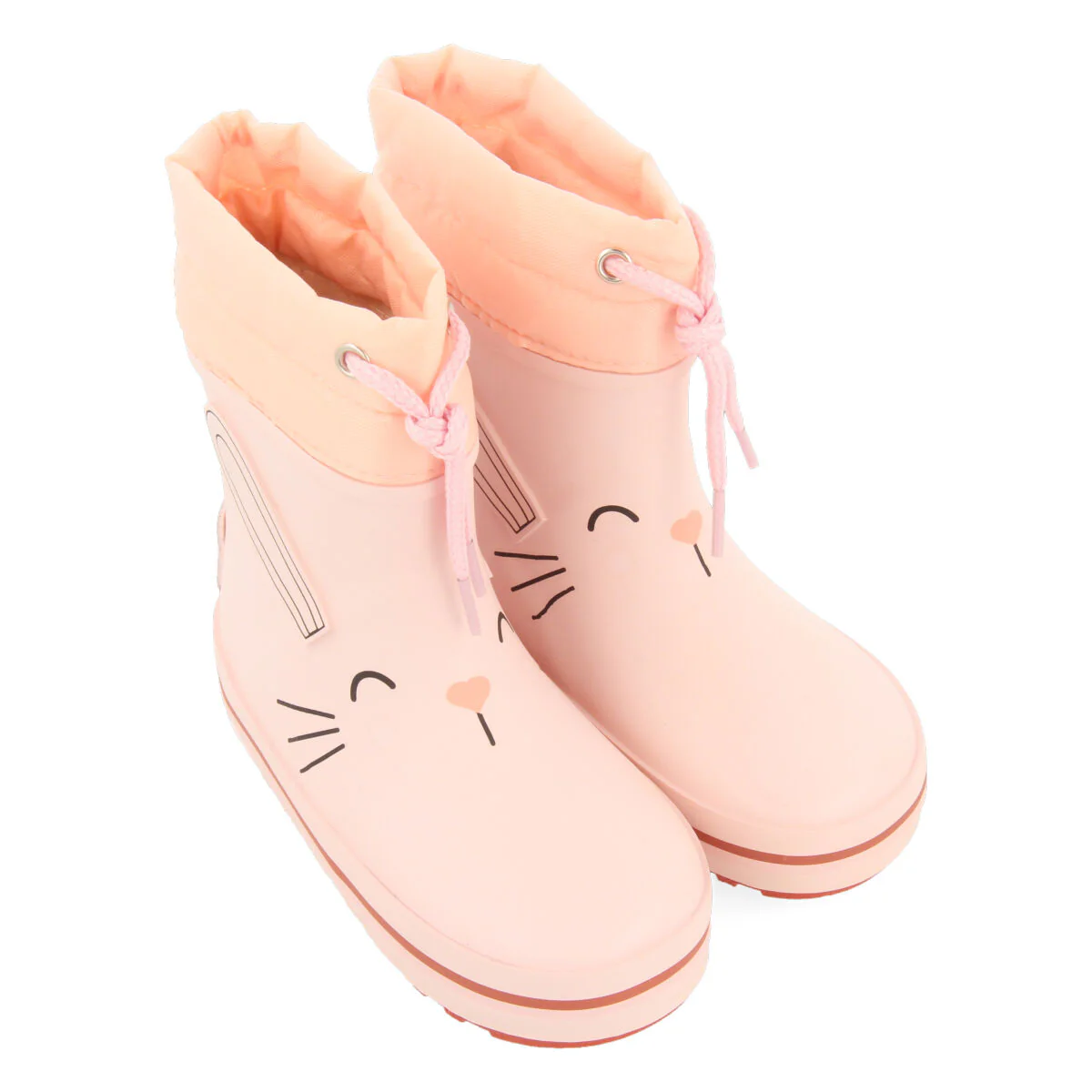 Plean babies' pink welly boots with a bunny face - Image 3