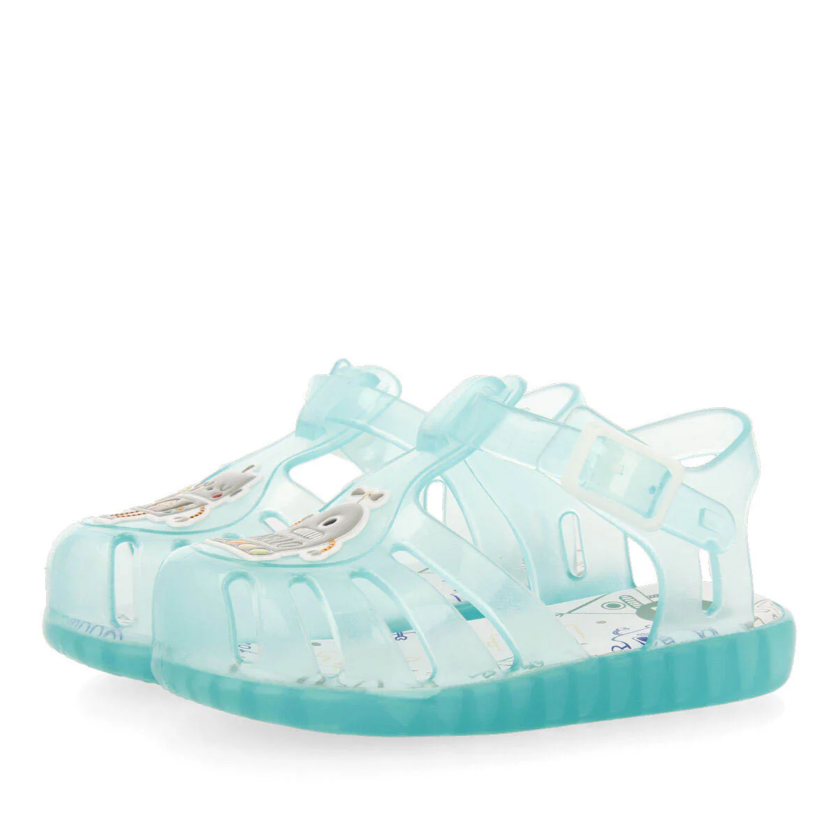 Popian babies green jelly sandals with robot design - Image 2