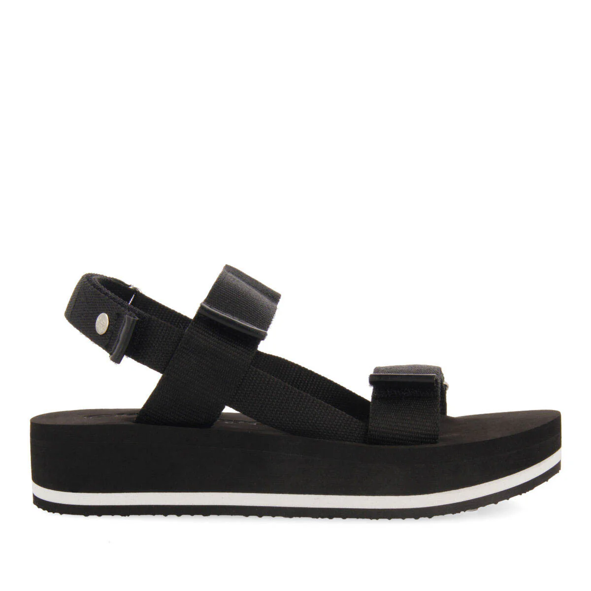 Poxoreu women's black platform sandals with adjustable straps