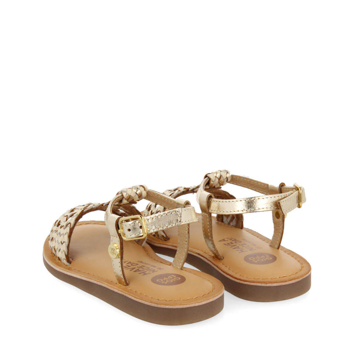 Quarai girls gold leather sandals - Image 2
