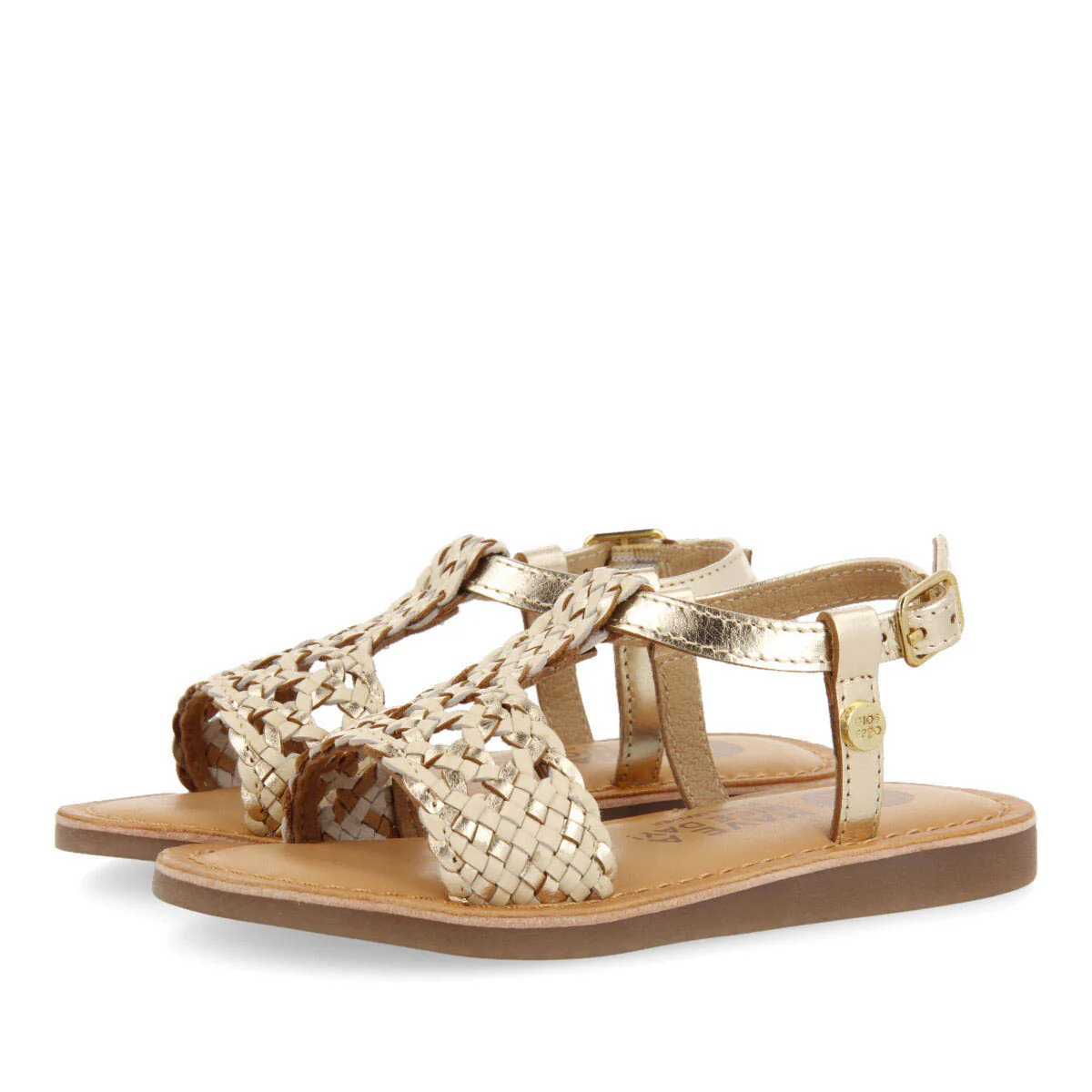 Quarai girls gold leather sandals - Image 3
