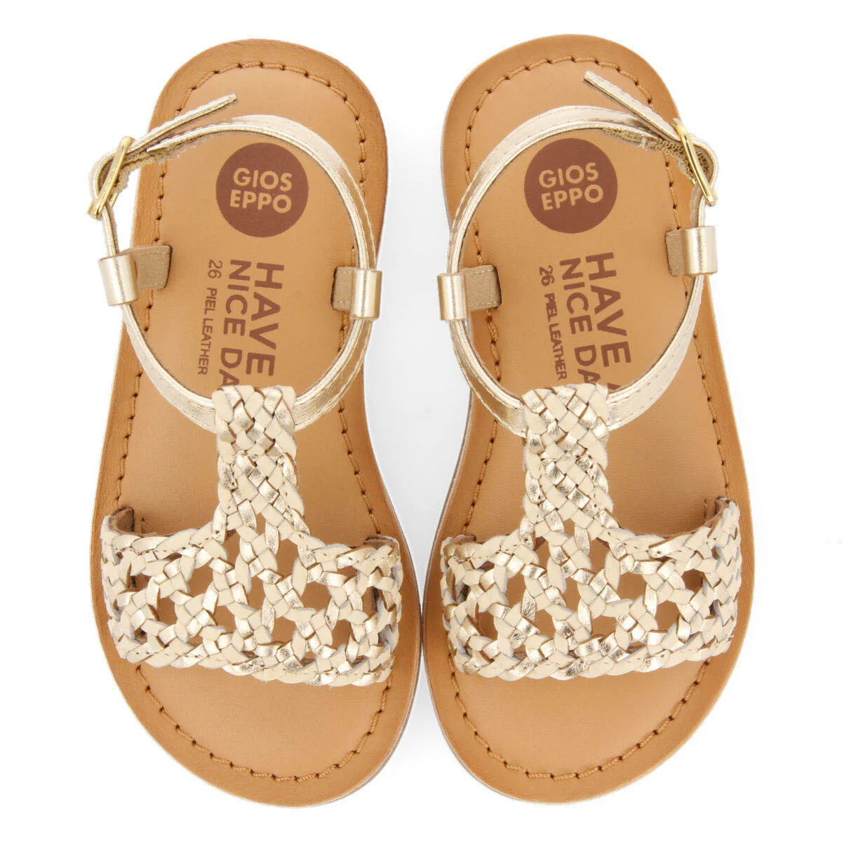 Quarai girls gold leather sandals - Image 4