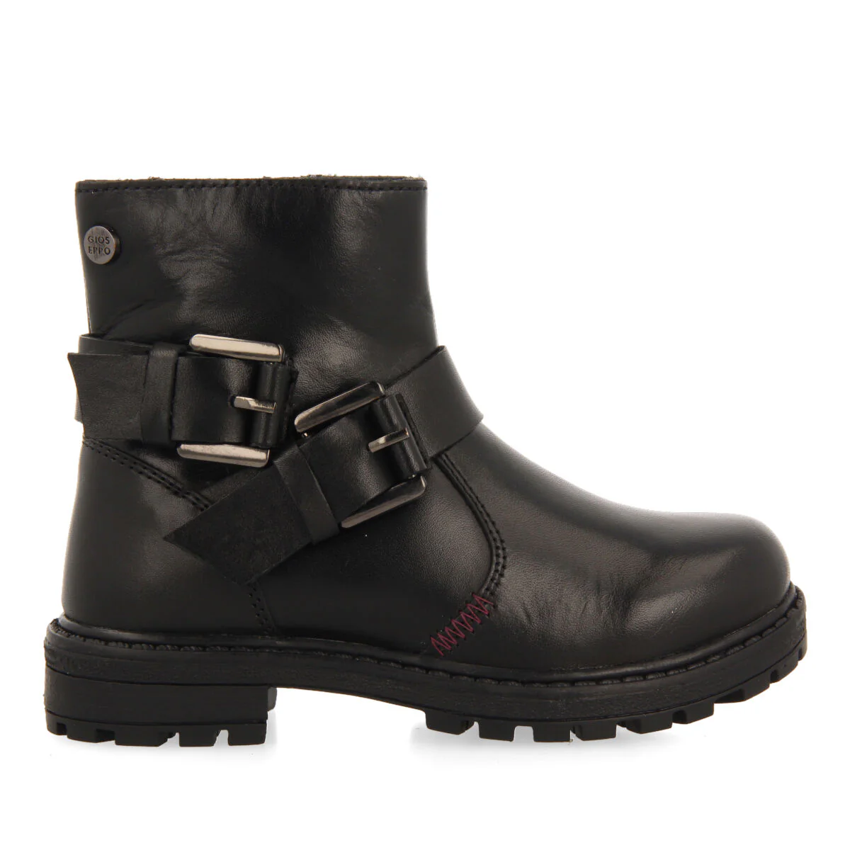 Raab children's black leather biker boots with buckles