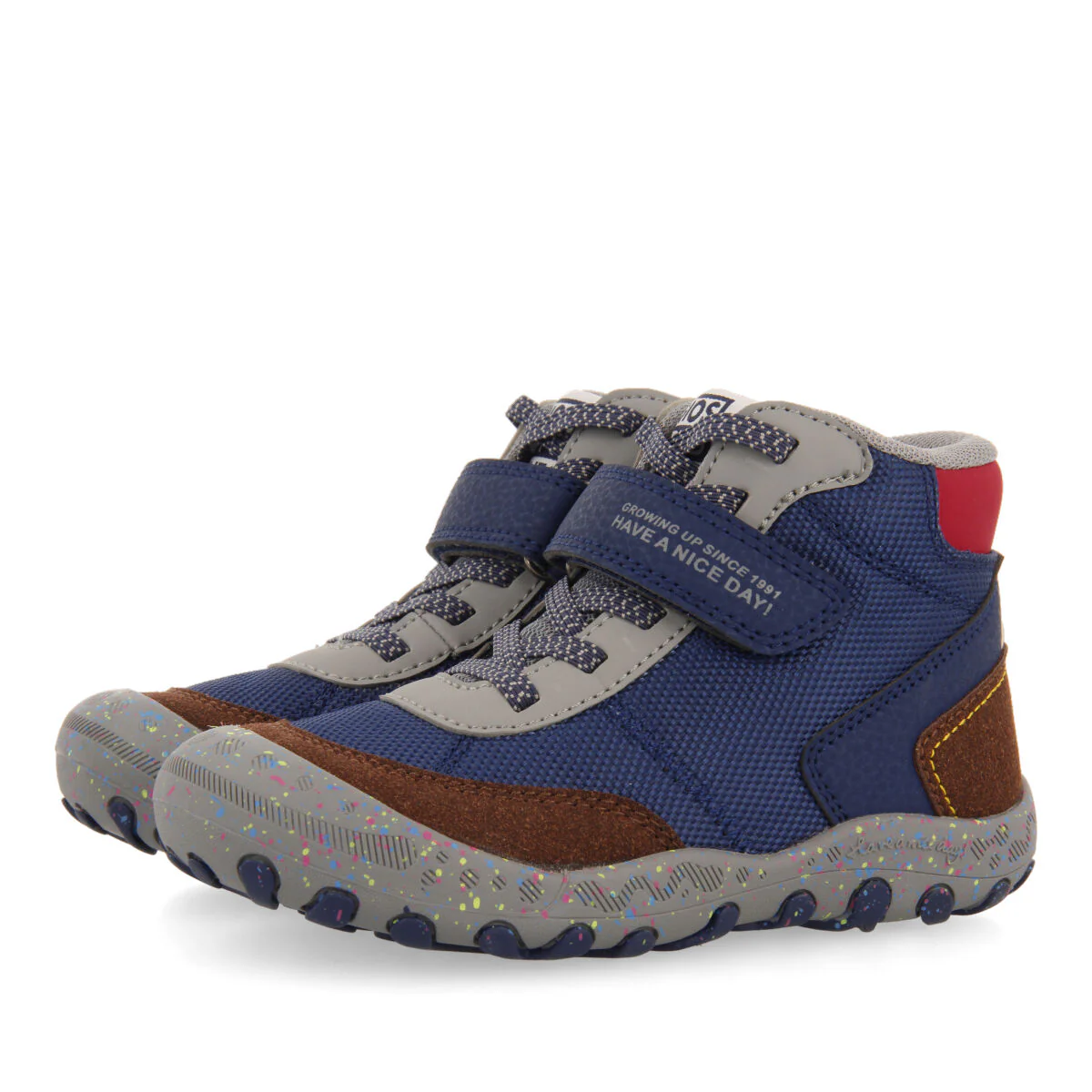 Radmer children's navy blue hiking boot-style sneakers - Image 4