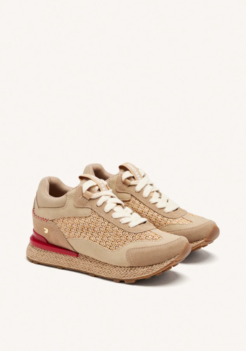 RAFFIA WEDGE LEATHER SNEAKERS HARDING - Image 2