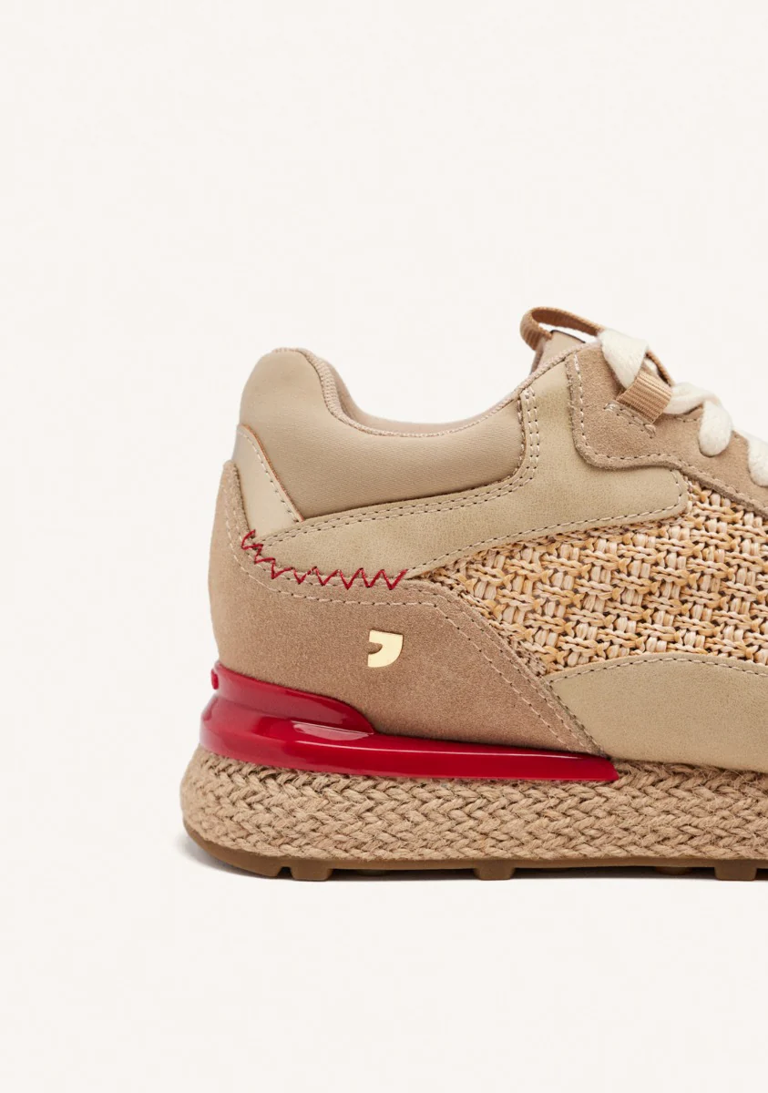 RAFFIA WEDGE LEATHER SNEAKERS HARDING - Image 3