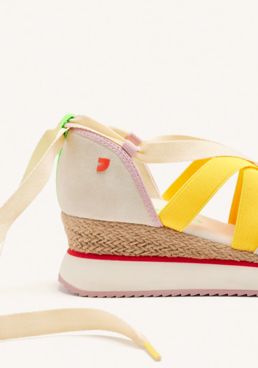 RAFFIA WEDGE LEATHER SPORTY SANDALS HINESBURG - Image 4