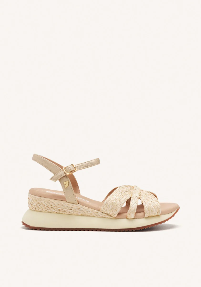 RAFFIA WEDGE SANDALS GUILDHALL