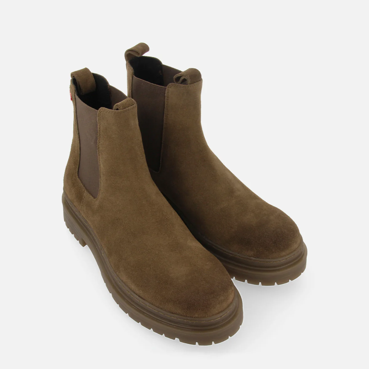 Randegg men's khaki split-suede chelsea boots - Image 4