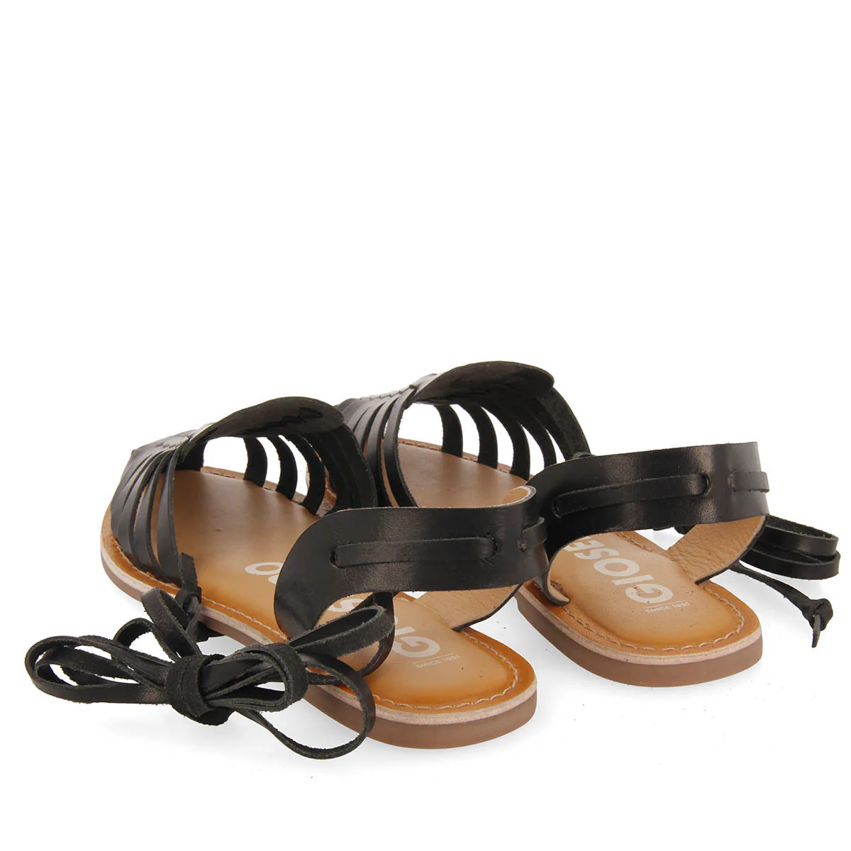 Ransart women's black multi-strap roman sandals with laces - Image 3