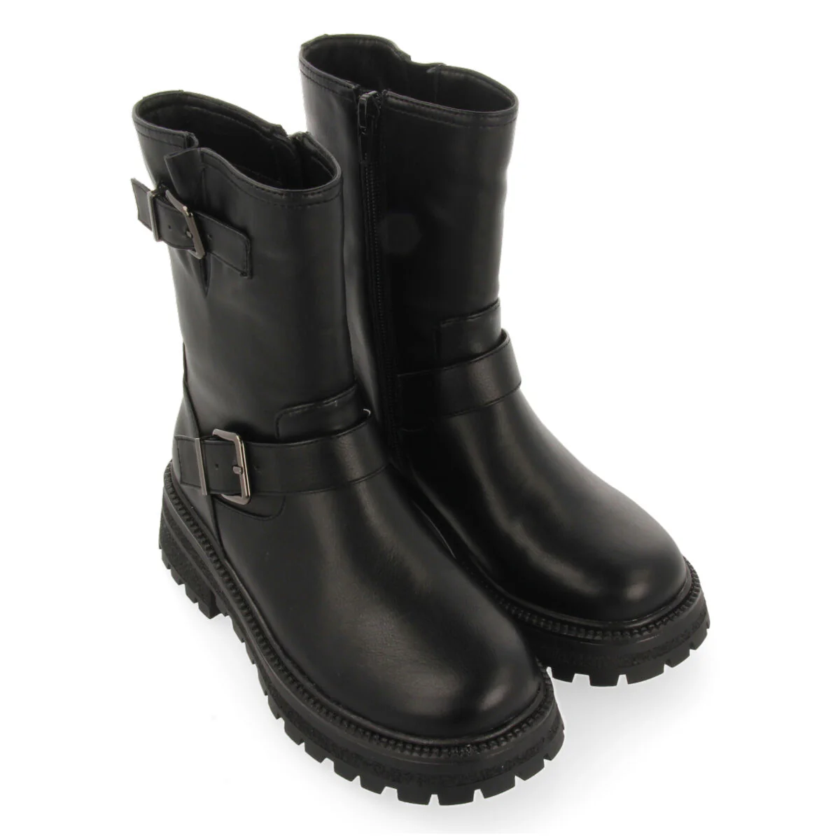 Rauris children's black biker boots with buckles - Image 2