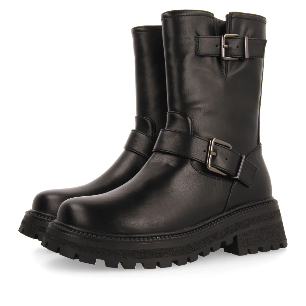 Rauris children's black biker boots with buckles - Image 4