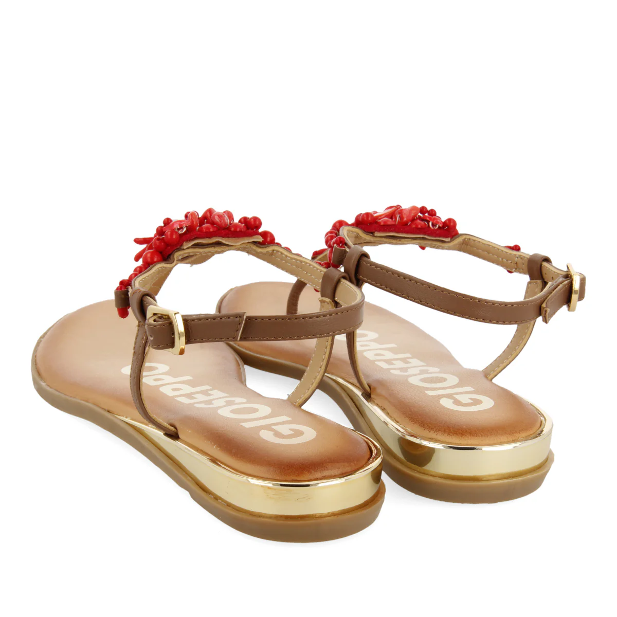 RED FLAT SANDALS FOR WOMAN ALBANY - Image 3