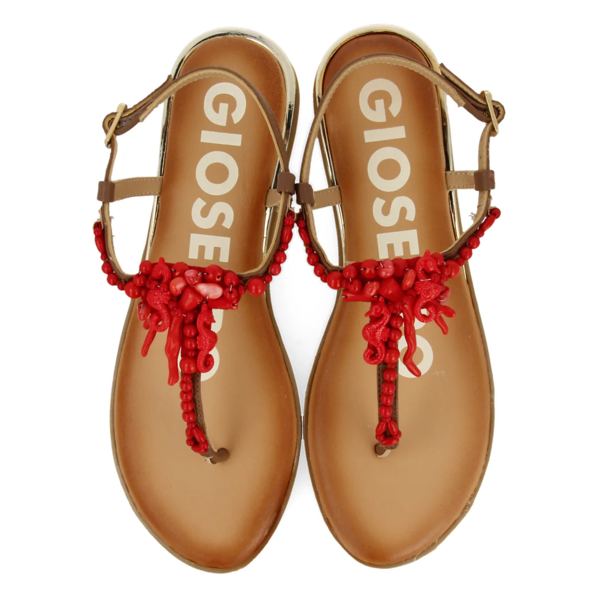 RED FLAT SANDALS FOR WOMAN ALBANY - Image 4