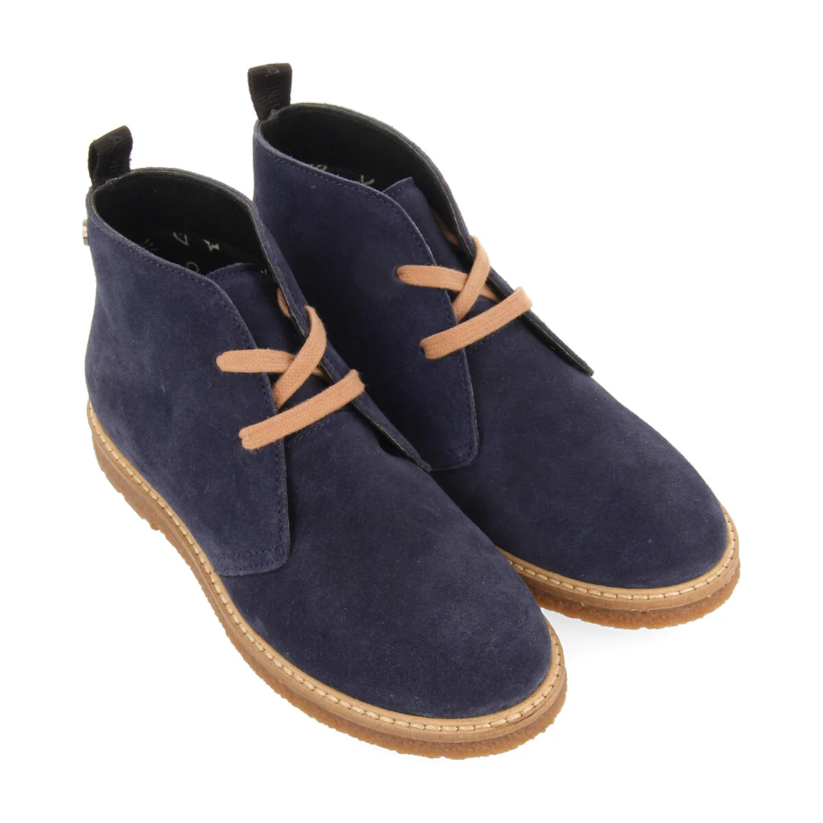 Rekvik children's navy blue leather lace-up ankle boots - Image 2