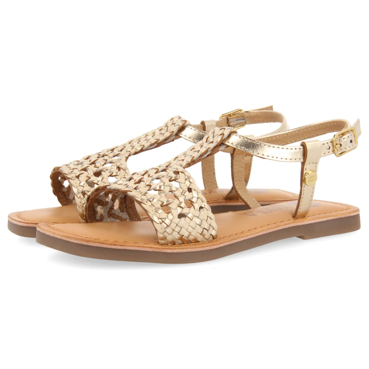 Rety girls gold leather sandals - Image 2
