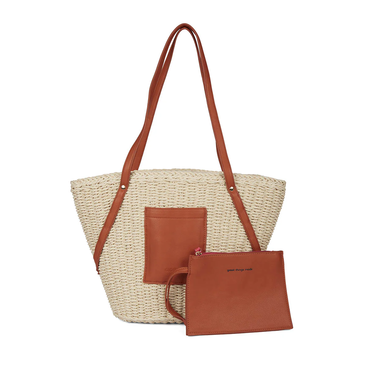 Rialma women's tan raffia straw bag - Image 2