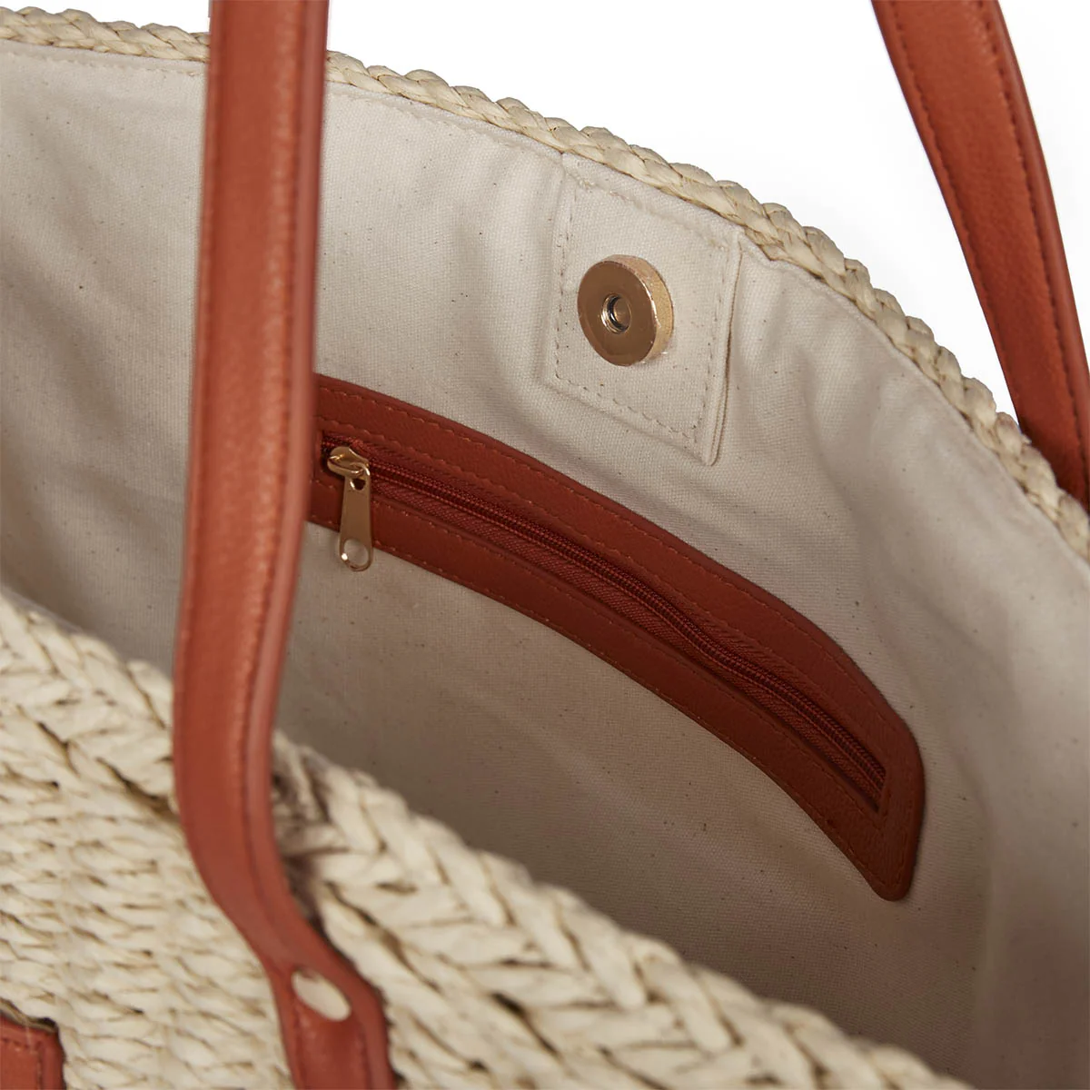 Rialma women's tan raffia straw bag - Image 4